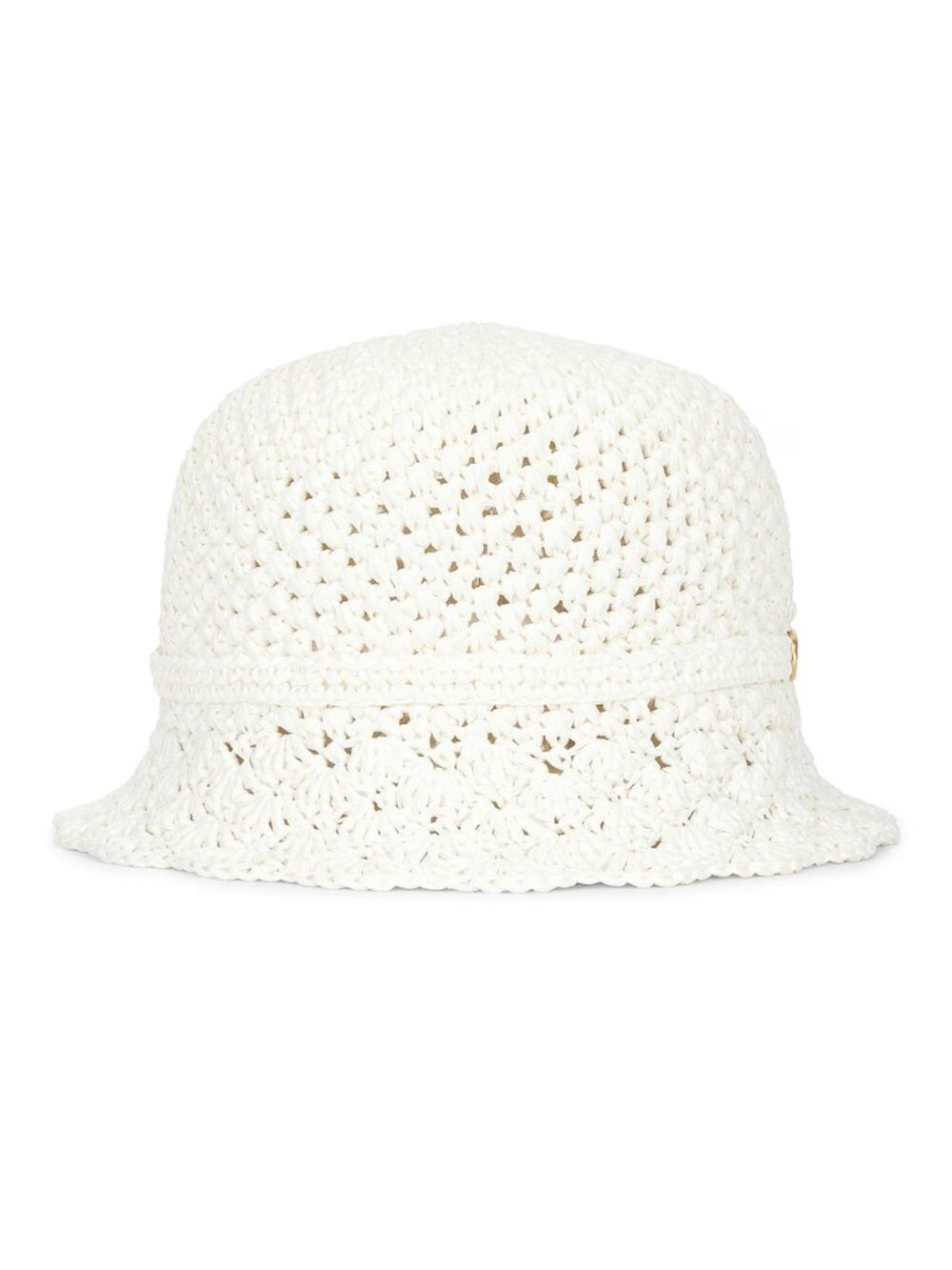 Valentino Garavani Crochet Bucket Hat in Bianco & Gold - Picture 4 of 13